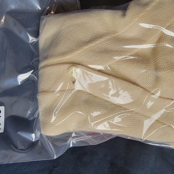 VNTG BLEPP-COOMBS SPORTING GOODS Men's Ivory Long Sleeve Cardigan Sweater Sz 42 - Picture 8 of 9